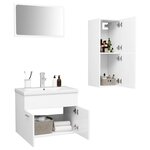 vidaXL Ensemble de meubles de salle de bain Blanc Bois d'ingénierie