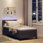 vidaXL Lit à ressorts avec matelas Marron foncé 90 x 190 cm tissu