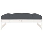 vidaXL Repose-pied de jardin 120x80 cm blanc bois de pin massif