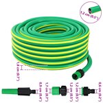 vidaXL Tuyau de jardin 5 couches Vert et jaune 1 / 2'' 50 m PVC