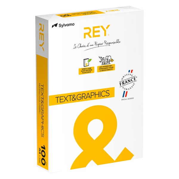 Ramette papier rey text & graphics a4 100 g - 500 feuilles - blanc