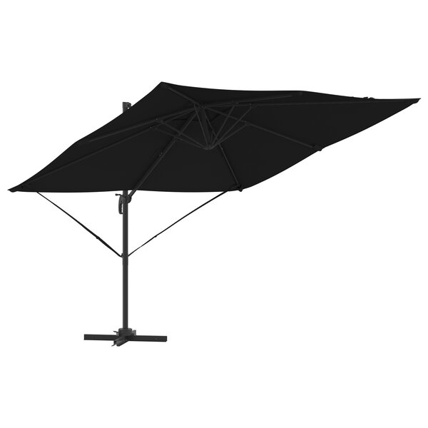 vidaXL Parasol déporté Roma Noir 286x285x265 cm en aluminium