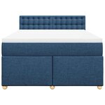 vidaXL Sommier à lattes de lit avec matelas Bleu 140x190 cm Tissu