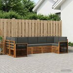 vidaXL Ensemble de canapé d'angle 6 Pièces Naturel et Anthracite