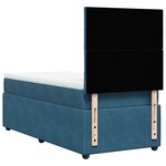 vidaXL Sommier à lattes de lit avec matelas bleu 90x190 cm velours