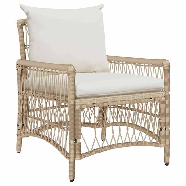 vidaXL Chaise de jardin Beige 60 x 70 x 78cm polyrotin