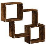 vidaXL Armoire murale 78x18x71 cm chêne fumé d'ingénierie