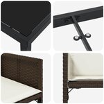 vidaXL Ensemble de salle à manger pour jardin 9 Pièces Marron polyrotin