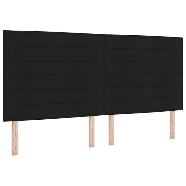 vidaXL Lit à ressorts avec matelas avec LED Noir 200 x 200 cm tissu