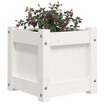 vidaXL Jardinières 2 Pièces blanc bois de pin massif