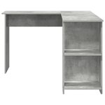 vidaXL Bureau d'angle avec rangement en béton gris 140x113 5x75cm