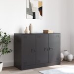 vidaXL Buffet noir 99x39x73 cm acier