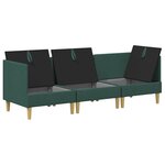 vidaXL Canapé modulaire avec rangement 3 Pièces Vert foncé Tissu