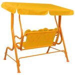 vidaXL Balancelle pour enfants Jaune 115x75x110 cm Tissu