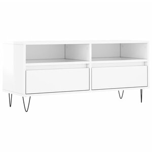 vidaXL Meuble TV blanc brillant 100x34 5x44 5 cm bois d'ingénierie