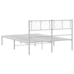 vidaXL Cadre de lit métal avec tête de lit blanc 140x190 cm