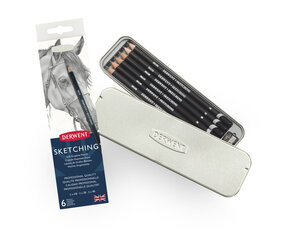 DERWENT - SKETCHING - boîte métal 6 crayons graphite esquisse