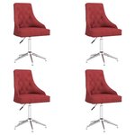 vidaXL Chaises pivotantes à manger lot de 4 Rouge bordeaux Tissu