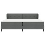 Lit Box Spring vidaXL avec Matelas Gris Foncé 200x200 cm Tissu