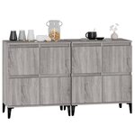 vidaXL Buffets 2 Pièces sonoma gris 60x35x70 cm bois d'ingénierie