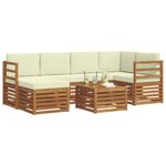 vidaXL Ensemble de canapé d'angle avec coussin 7 Pièces Naturel et Crème