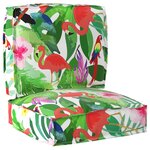 vidaXL Set de coussins de palette Floral 2 Pièces Jungle tropicale
