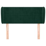 vidaXL Tête de lit avec oreilles Vert foncé 103x23x78/88 cm Velours