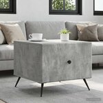 vidaXL Table basse Gris béton 49 x 50 x 40 cm Bois d'ingénierie