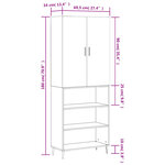 vidaXL Buffet haut Gris béton 69 5x34x180 cm Bois d'ingénierie
