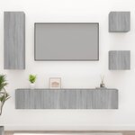 vidaXL Ensemble de meubles TV 5 Pièces Sonoma gris Bois d'ingénierie