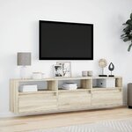 vidaXL Meuble TV mural avec LED chêne sonoma 180x31x45 cm