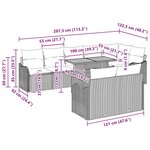 Ensemble de canapés de jardin 9 pièces avec coussins beige