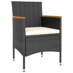 vidaXL Ensemble à manger de jardin 5 Pièces Résine tressée et acacia Noir