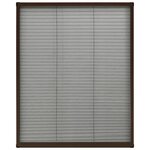 vidaXL Moustiquaire plissée pour fenêtre Aluminium Marron 60x80 cm