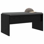 vidaXL Banc d'entrée avec coussin Chêne noir 83 x 38 x 40 cm
