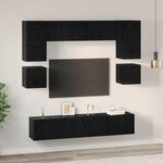 vidaXL Ensemble meuble TV 8 Pièces Chêne noir Bois d'ingénierie