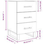 vidaXL Table de chevet chêne sonoma 40x40x66 cm bois d'ingénierie