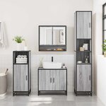 vidaXL Ensemble de meubles de salle de bain 3 Pièces Sonoma gris