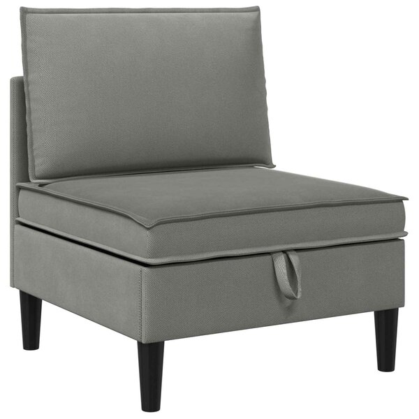 vidaXL Canapé central avec rangement Gris foncé Velours