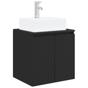 vidaXL Vanité de lavabo mural Noir 49 5 x 41 x 62 5 cm