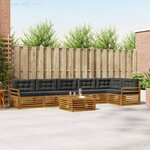 vidaXL Ensemble de canapés d'extérieur 7 Pièces Naturel et Anthracite