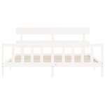 vidaXL Cadre de lit avec tête de lit blanc 200x200 cm bois massif