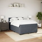 vidaXL Sommier à lattes de lit et matelas Gris foncé 140x190cm Velours