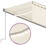 vidaXL Auvent automatique store capteur de vent et LED 5x3 m Crème