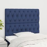 vidaXL Tête de lit Bleu 100x7x118/128 cm Tissu