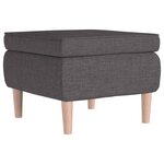 vidaXL Tabouret avec pieds en bois Gris foncé Tissu