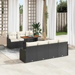 vidaXL Ensemble de canapé de jardin 8 Pièces Noir Poly rotin