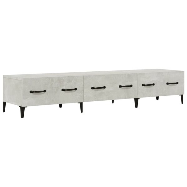 vidaXL Meuble TV Gris béton 150x34 5x30 cm Bois d'ingénierie