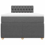 vidaXL Sommier à lattes de lit avec matelas gris foncé 120x190cm tissu