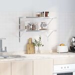 vidaXL Étagères murales 2 Pièces 75x40 cm argenté acier inoxydable